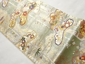 リサイクル　松に菊模様織り出し袋帯